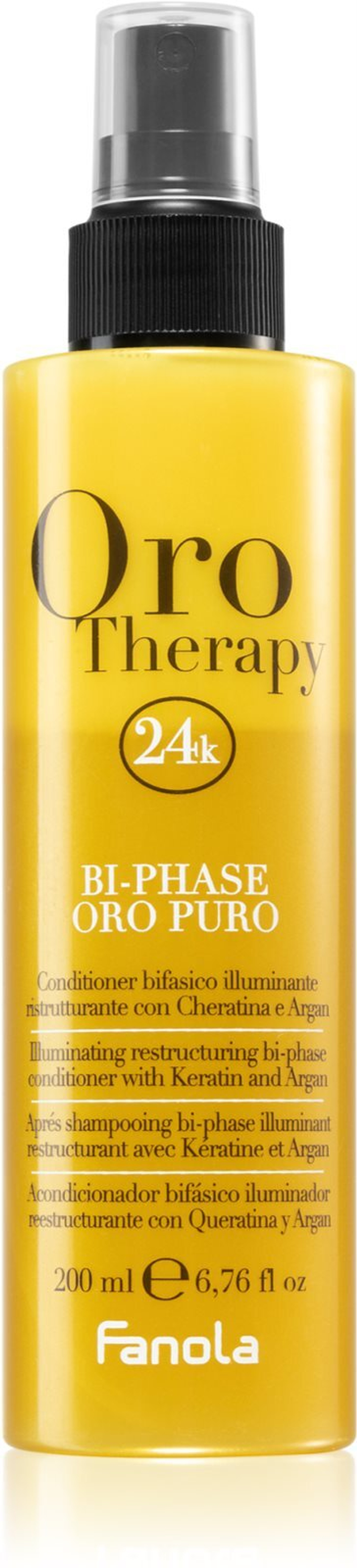 Fanola Oro Therapy Bi-Phase Oro Puro - несмываемый спрей-кондиционер для тусклых волос /   200  ml  / GTIN 8032947863396