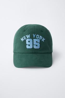 ZARA КЕПКА VARSITY, ЗЕЛЕНЫЙ
