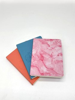 Набор 3 блокнота 88л (138*102мм) лин. бирюз.,роз.мрамор, персиковый (5447-5)