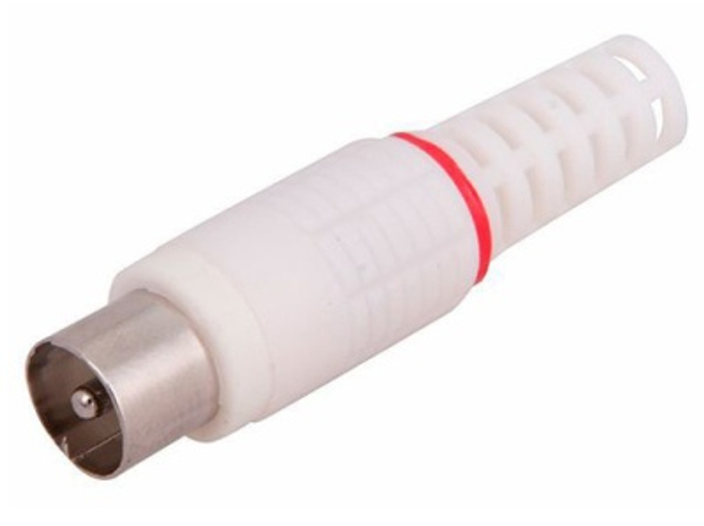 Разъем штекер TV без пайки белый