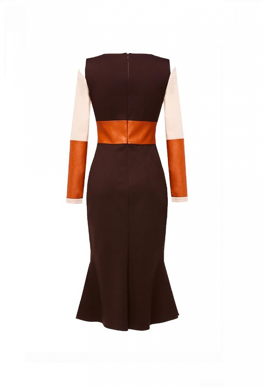 Платье с юбкой годе коричневое 12-04-19FW