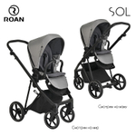 Детская коляска Roan Sol 3 в 1 с автокреслом Avionaut Silver Black RSL/1011 Cloud Grey