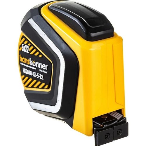 Рулетка 5 м 22 мм обрезиненный корпус, двухстороннее полотно Hanskonner