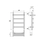 Полотенцесушитель электрический Point Афина PN04146PE П3 400x600 с полкой левый/правый, хром