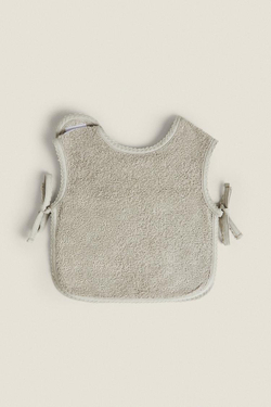ZARA HOME ДЕТСКИЙ ХЛОПКОВЫЙ НАГРУДНИК, СЕРО-ЗЕЛЕНЫЙ