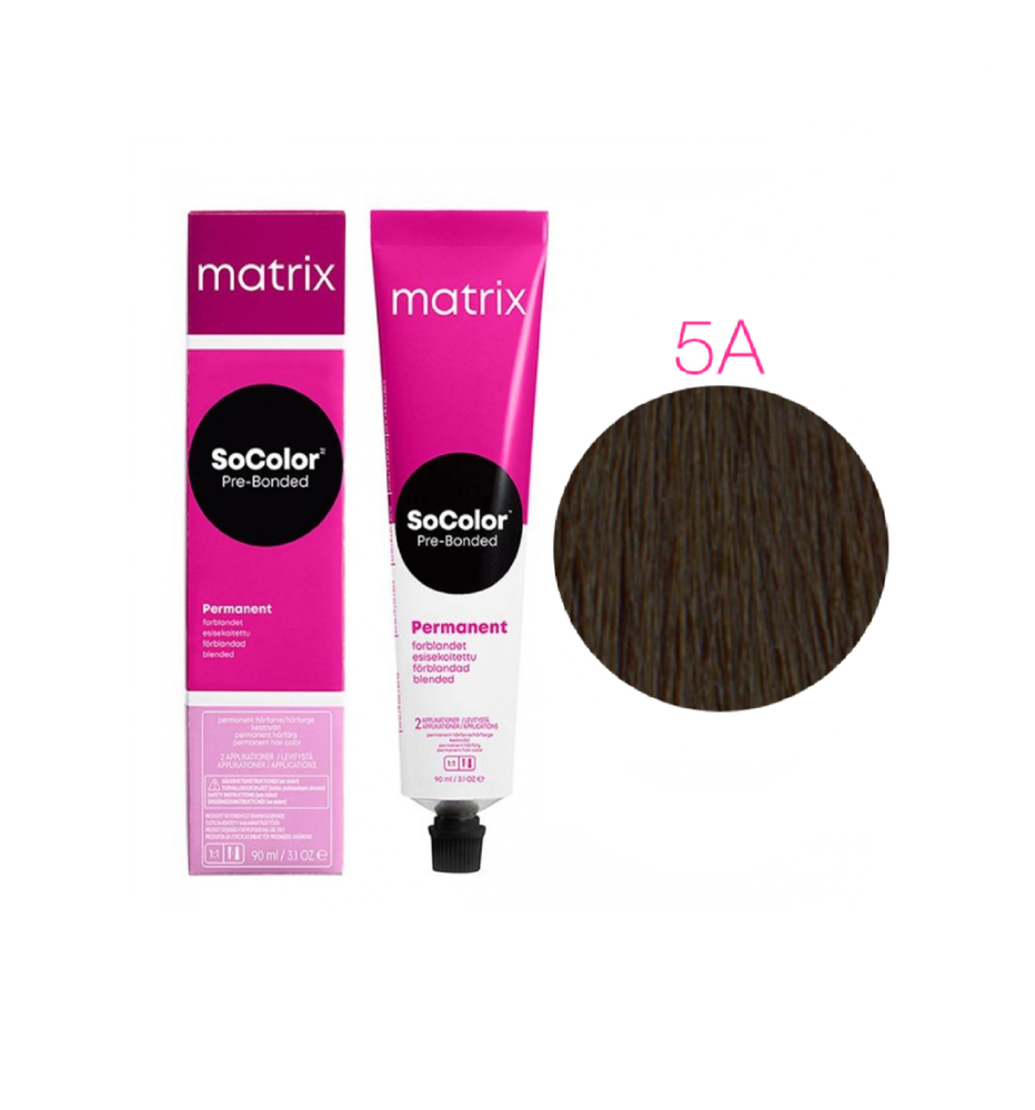 MATRIX SoColor Pre-Bonded стойкая крем-краска для волос 90 мл 5A светлый шатен пепельный