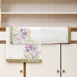 НАБОР ПОЛОТЕНЕЦ ИЗ 2 ШТ "ИРИСЫ"40Х60СМ, 100% ХЛОПОК,БЕЛЫЙ ,ТВИЛ