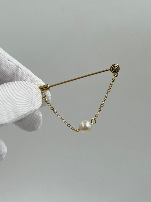 Брошь булавка с «жемчугом»