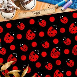 Ткань премиум шифон бижьи коровки