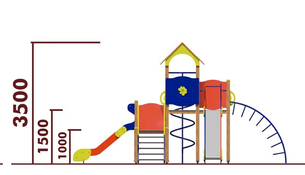 Игровой комплекс для детей 4-6 лет для уличной площадки