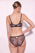 Пуш-ап бюстгальтер Glossy Iris с эффектом мерцания (Размер: 80C) (Цвет: черный с розовым)