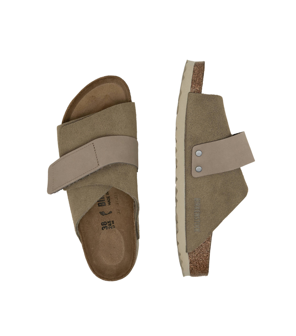 Кожаные шлепанцы kyoto vl taupe Birkenstock - серый(1015573)