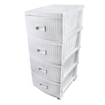 Комод ДЕКОР 4-х РОТАНГ белый РП-421