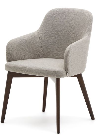 Стул Nelida из коричневой синели с ножками в темной отделке La Forma Испания 