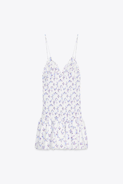 ZARA ПЛАТЬЕ ИЗ ЭЛАСТИЧНОЙ ТКАНИ С ЦВЕТОЧНЫМ ПРИНТОМ, РАЗНОЦВЕТНЫЙ