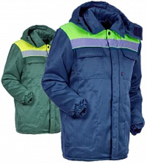 Куртка зимняя Бригада NEW (тк.Смесовая,210), т.синий/оранжевый