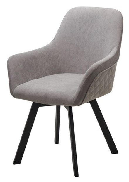 Стул М-City DISAUR Джет (Jet) поворотный на поворотный на 360 градусов, B22 Серый, Велюр, Черный каркас