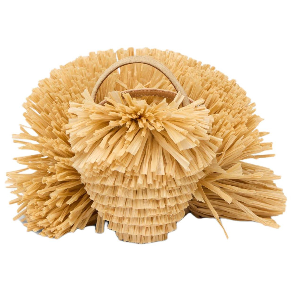 MOSCHINO Raffia One Strap Sandals 11cm Women"s Light Umber