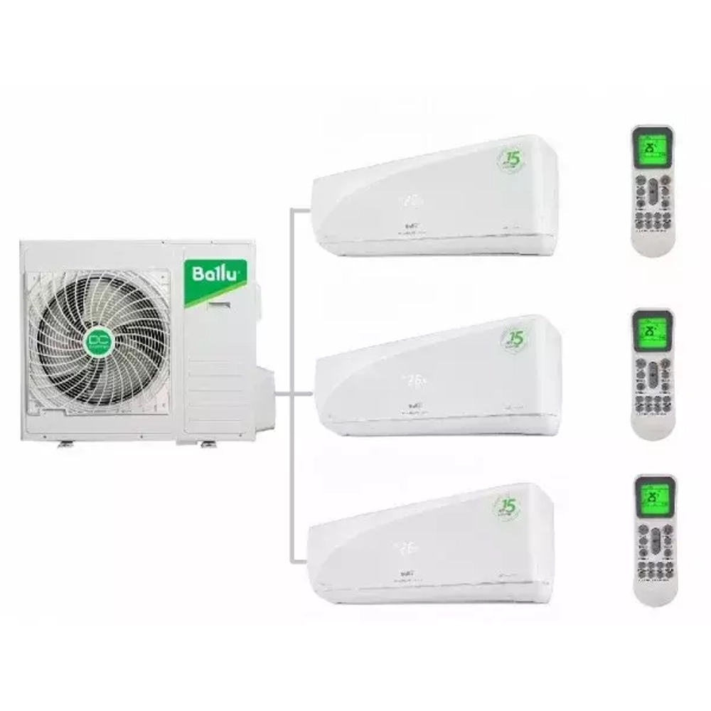 Мульти сплит-система Ballu на 3 комнаты (21+27+27 кв.м.) BSUI-FM