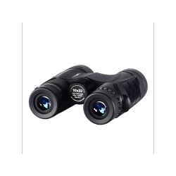 Бинокль TRD OWL 10x32, черный корпус, вид спереди с логотипом