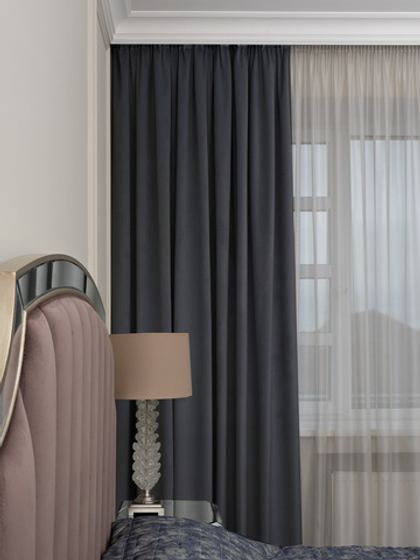 Ткань Портьера Шелк (Silkу) 46 серая димаут 300x260 Серый Garda Decor
