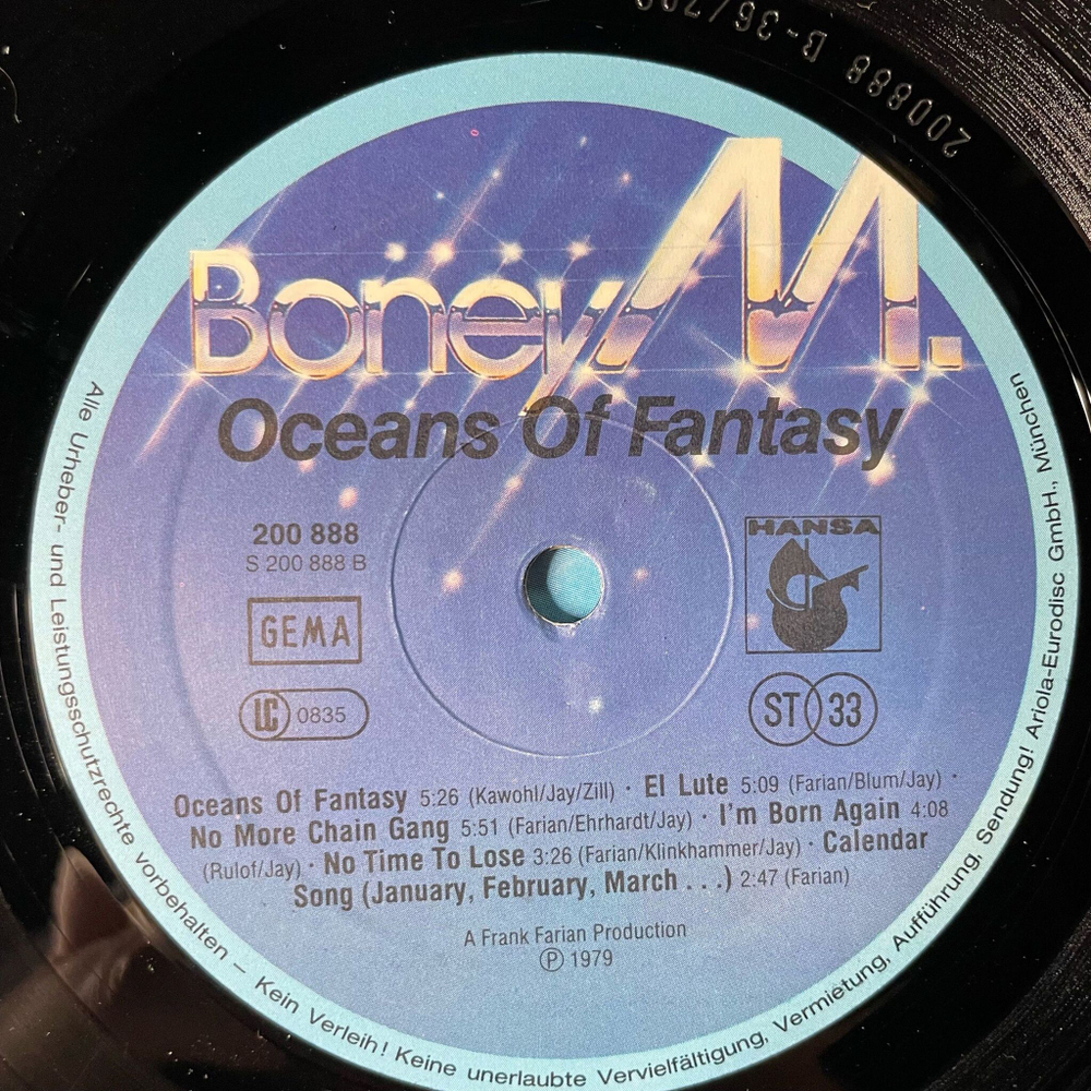 Винтажная виниловая пластинка LP Boney M. Oceans Of Fantasy (Germany 1979) Bahama Mama