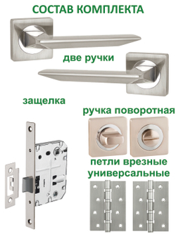 Ручки для межкомнатных дверей с защелкой фиксатором и петлями