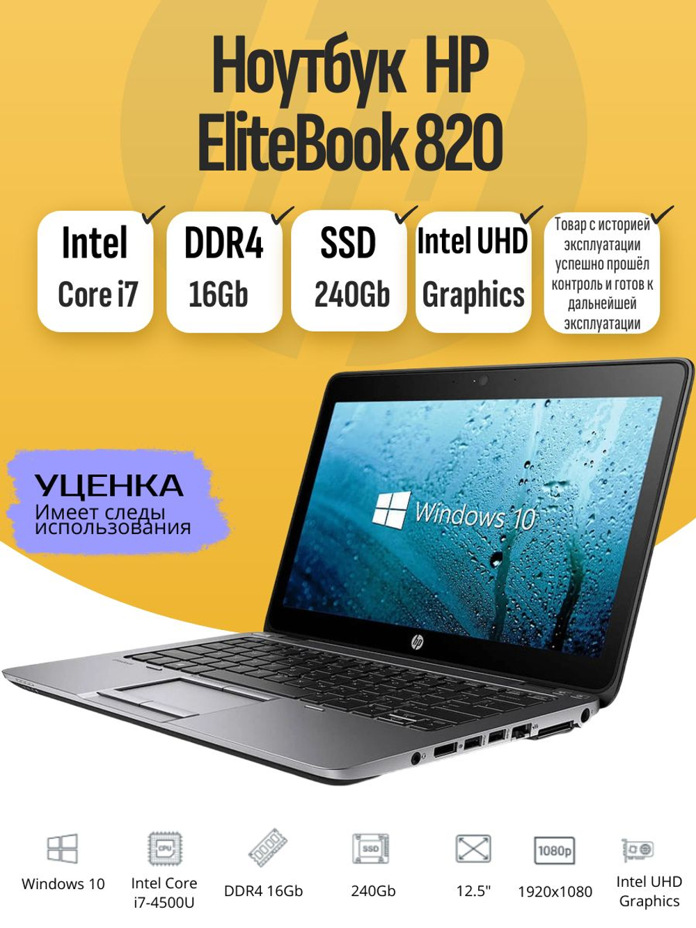 Ноутбук HP EliteBook 820
