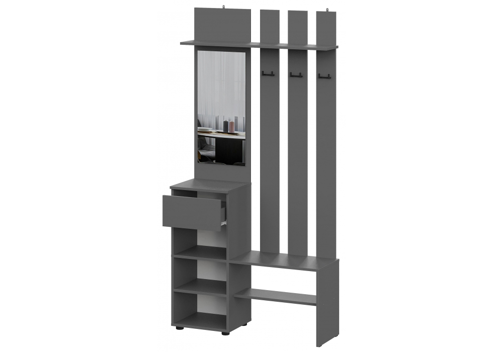 Прихожая Woodville Сибити графит серый