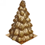 Свеча новогодняя «Ёлочка снежная» 12 см, золото