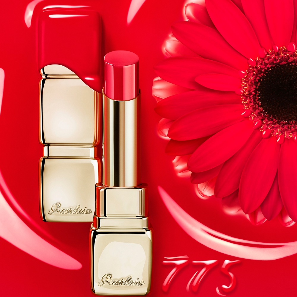 GUERLAIN KissKiss Shine Bloom - Блестящая помада оттенок 775 Poppy Kiss, 3 g