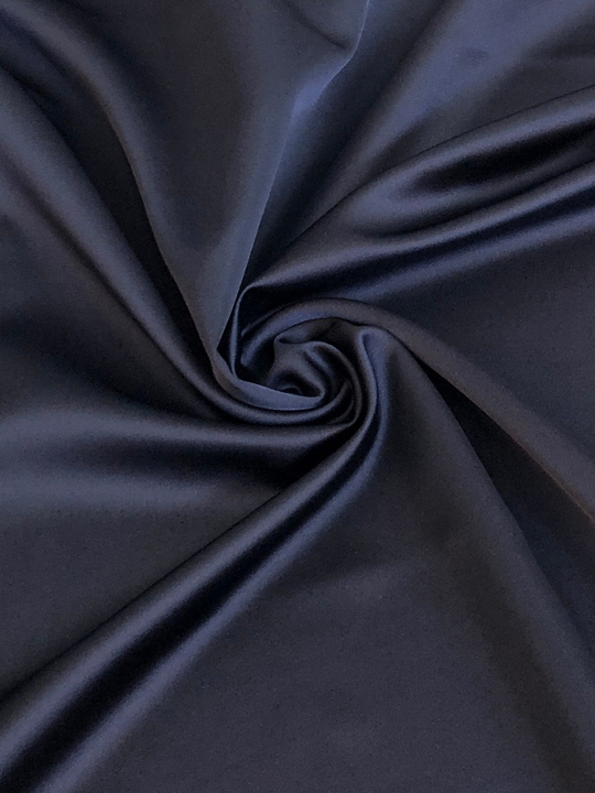 Атлас, синий темный, плотный, глянцевый Скарлет RH