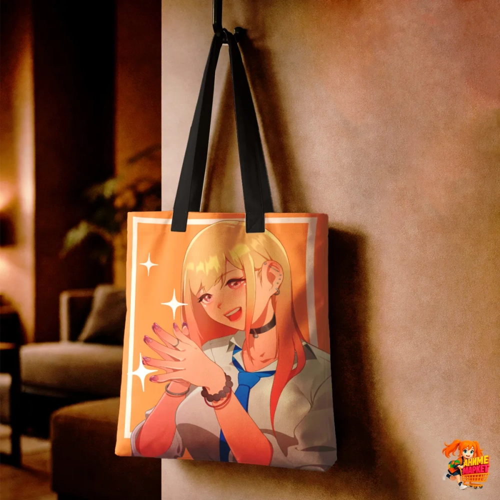 Сумка шоппер с принтом Эта фарфоровая кукла влюбилась