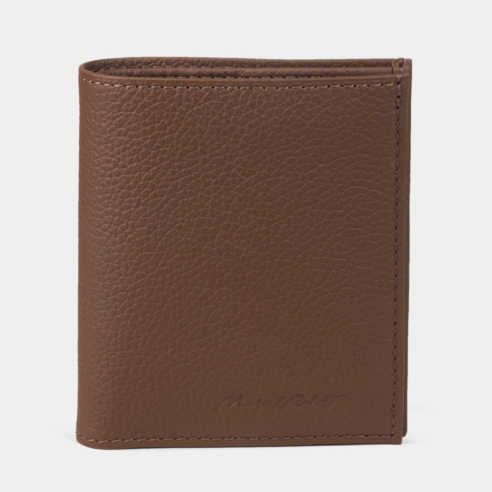 Портмоне из натуральной кожи теленка, цвета шоколад