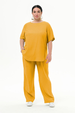 Брюки прямые из вискозы, карри