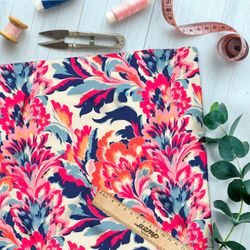 Ткань премиум мембрана цветочные мотивы