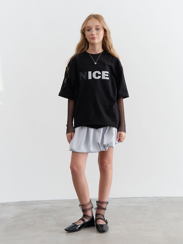 Футболка с митенками 