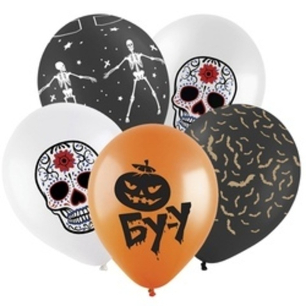 Шар (12"/30 см) Хэллоуин, Ассорти Пастель-Кристал, 5 ст. 25 шт.