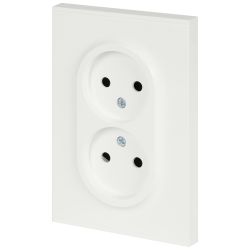 Розетка ЭРА Arktik 16-2107-08 без заземления двойная 2X2P 16А-250В белый матовый | Эра Arktik