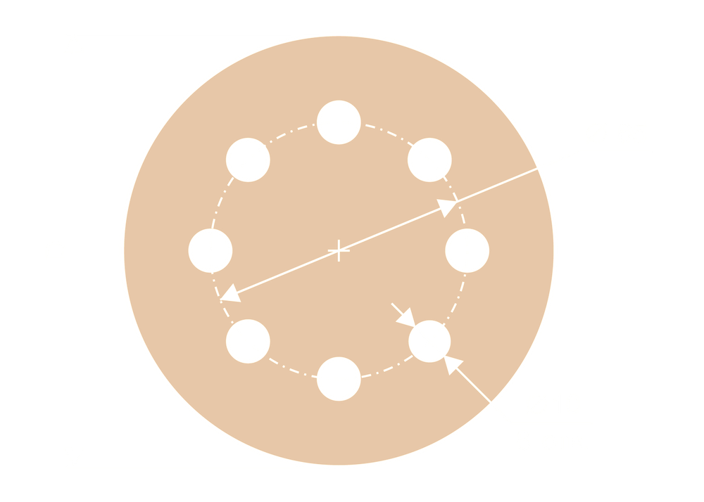Диск клетированный 125 P50 (8 отверстий)