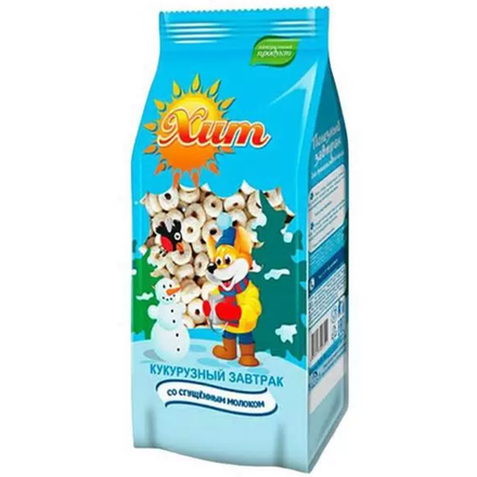 Завтрак Хит кукурузные колечки сгущенное молоко 200 гр
