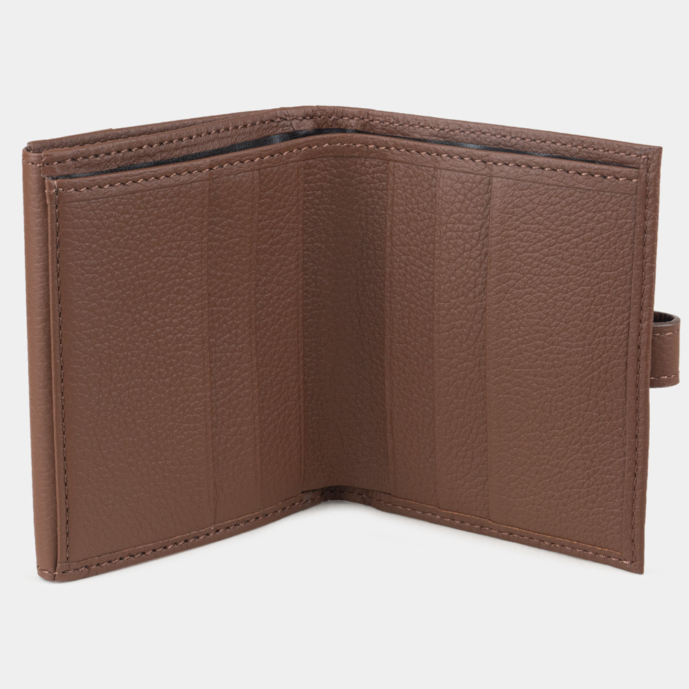 Кожаный кошелек, теленок цвета шоколад