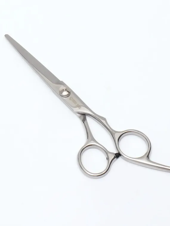 Ножницы парикмахерские с упором, лезвие — 6 см, цвет серебристый