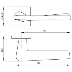 Ручка раздельная Armadillo TORSO USS BL-26 Черный