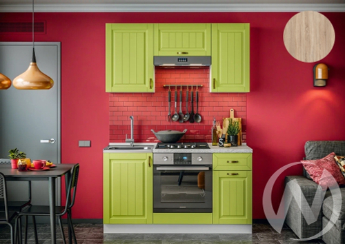 Кухня Настя 1;5м (белый/фисташка/сонома) Компоновка №1