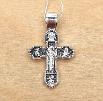 Крест православный. Распятие. Ангел Хранитель, Казанская Богородица, Александр Невский, Ксения Петербургская