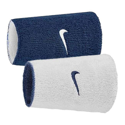 Напульсник теннисный Nike Swoosh Double Wide Reversible 2P - navy/white