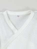 Боди-кимоно с коротким рукавом "Молоко" из ажурного хлопка 0+