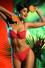 Игривый раздельный купальник в горошек (Размер: 80B/40) (Цвет: красный)