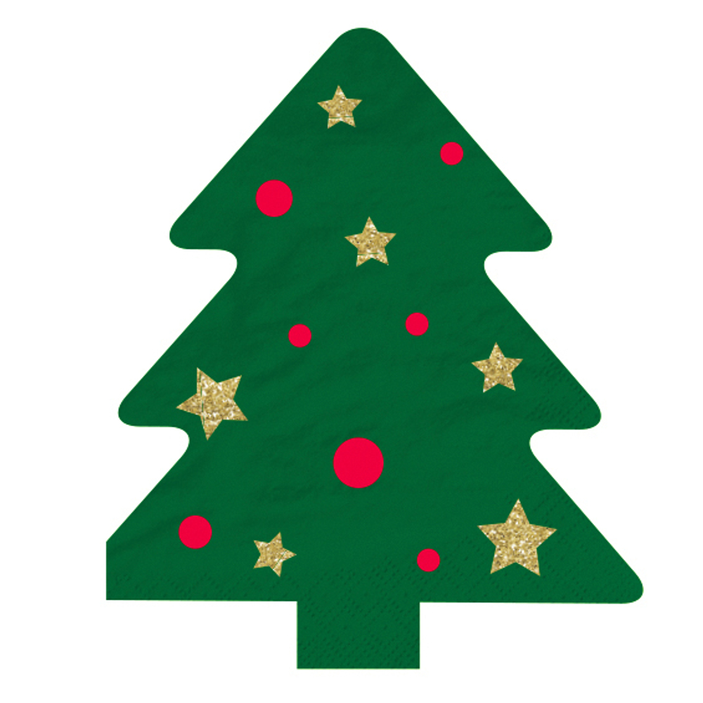 Салфетки формовые "Елка Новогодняя"  14-16,5 см, 12 шт